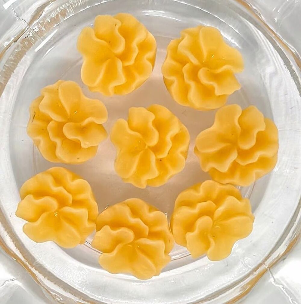 8pcs Beads for Jewelry #21650 Yellow Resin Flower- NO HOLES